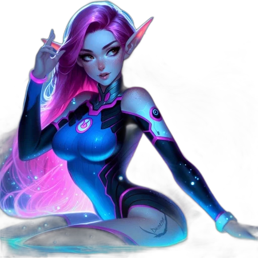 staff, concept art, fantasy art, cyberpunk, comic book art, neon lights, neon, blue transparent PNG cut-out