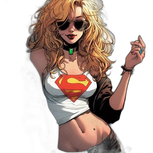 comic book art, concept art, cartoon, fantasy art, animated, woman, sporting, black transparent PNG cut-out