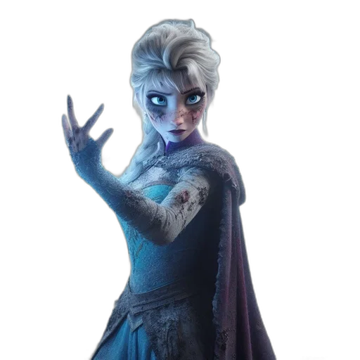 staff, face, dress, concept art, fantasy art, 3d render, comic book art, blue transparent PNG cut-out