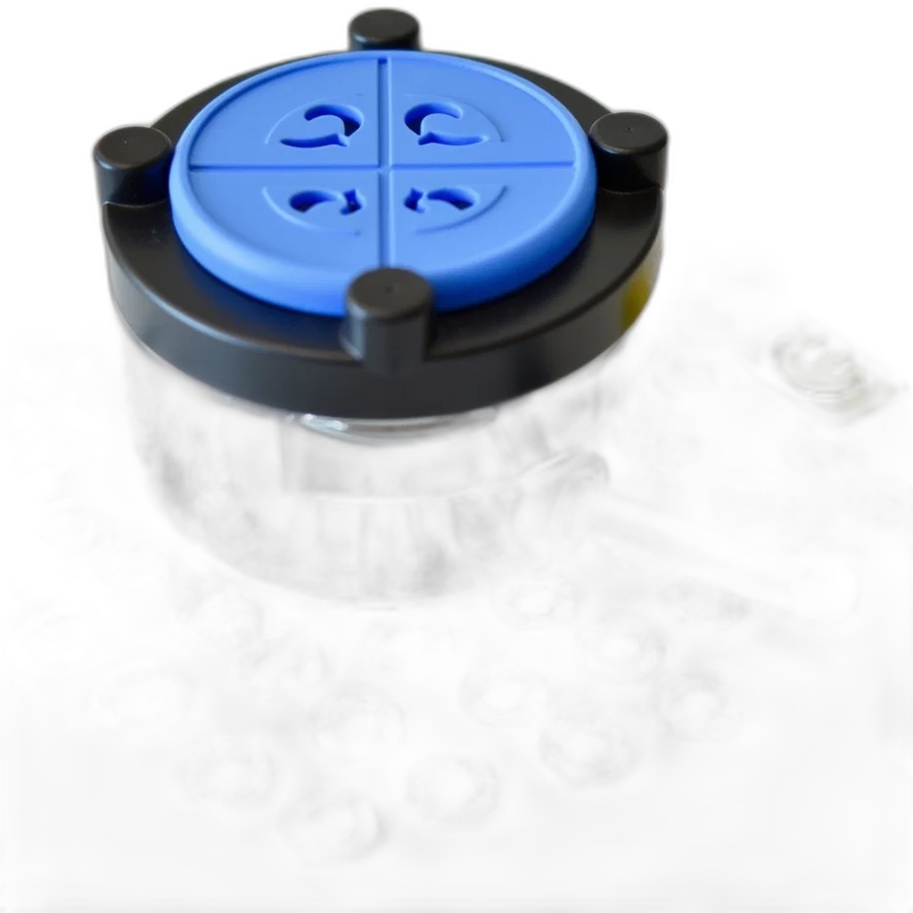 robot, jewelry, face, bottle, 3d render, photorealistic, blue, product transparent PNG cut-out