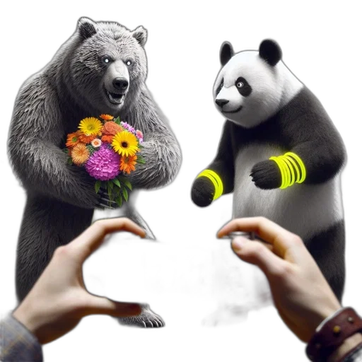 flower, jewelry, concept art, photorealistic, 3d render, fantasy art, monochrome, bear transparent PNG cut-out