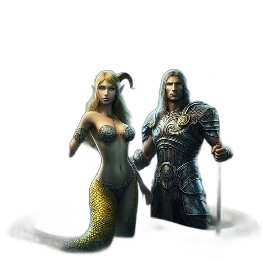 dress, fantasy art, concept art, pixel art, 3d render, underwater, golden, woman transparent PNG cut-out