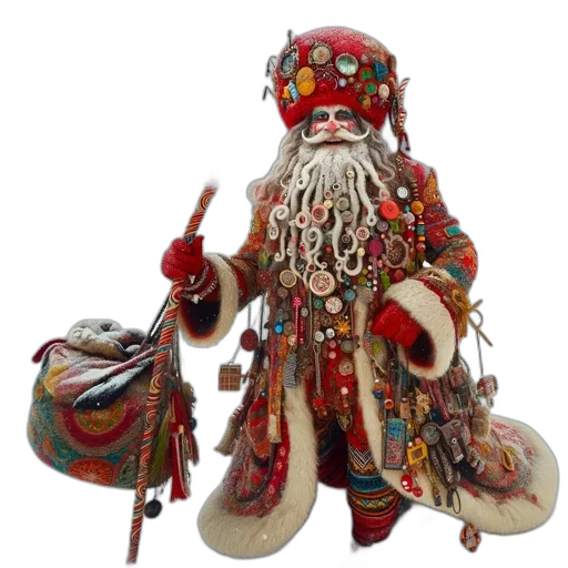 staff, mask, 3d render, image, displays, santa, claus, festive transparent PNG cut-out