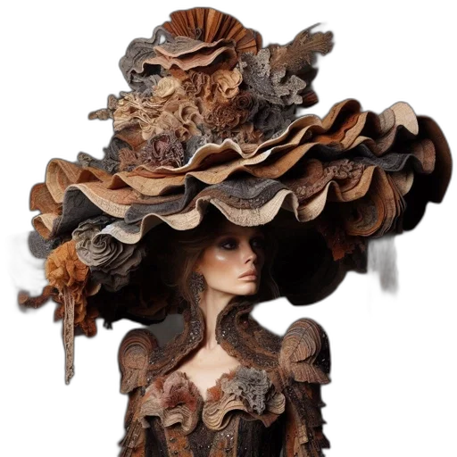 hat, mask, dress, crown, fantasy art, concept art, 3d render, photorealistic transparent PNG cut-out