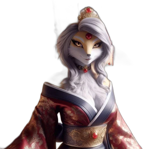 staff, mask, fantasy art, concept art, 3d render, anime, fox-human, hybrid transparent PNG cut-out