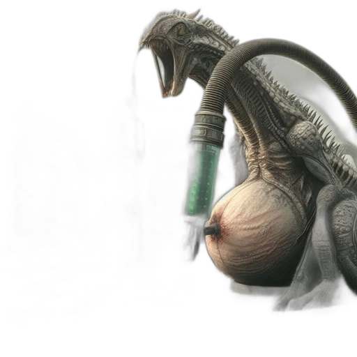 creature, weapon, robot, staff, concept art, photorealistic, 3d render, fantasy art transparent PNG cut-out