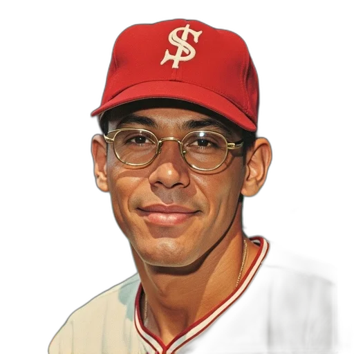 photorealistic, vintage, baseball, card, featuring, frank, howard, player transparent PNG cut-out