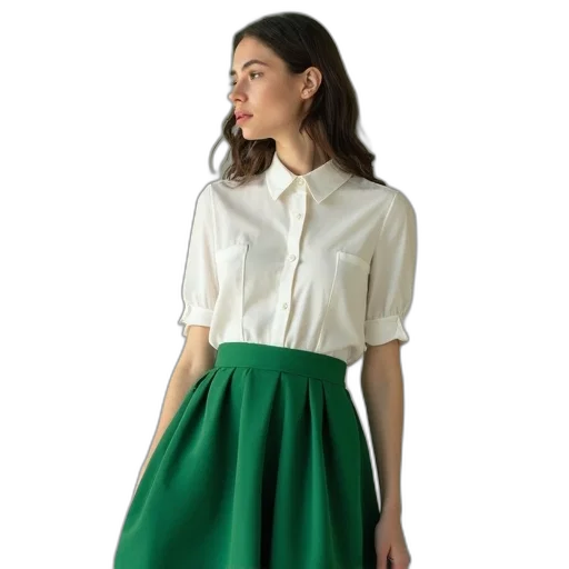dress, green, monochrome, earth tones, pastel, woman, wearing, white transparent PNG cut-out