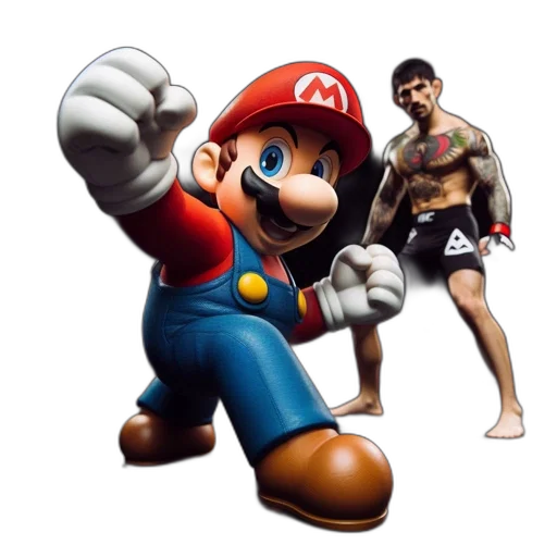 animal, weapon, pixel art, 3d render, concept art, photorealistic, mario, iconic transparent PNG cut-out