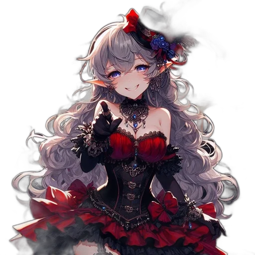 dress, crown, staff, flower, anime, fantasy art, pixel art, concept art transparent PNG cut-out