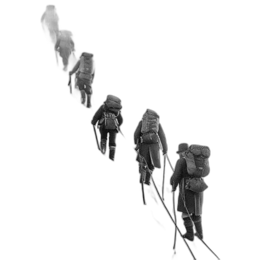 staff, concept art, 3d render, photorealistic, fantasy art, snow, fog, mountaineers transparent PNG cut-out
