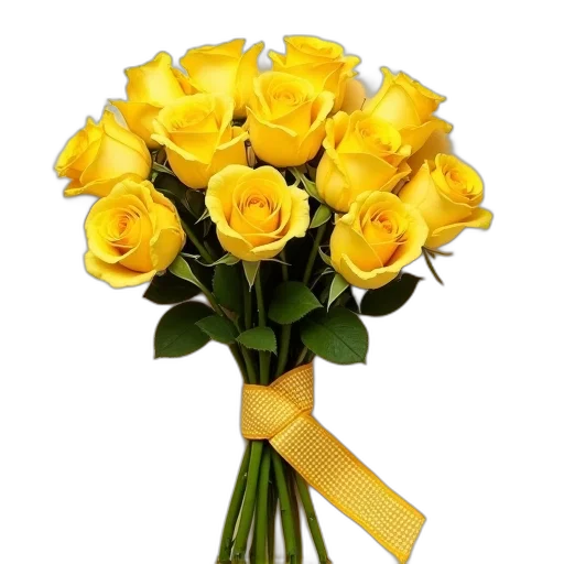 flower, golden, bouquet, yellow, roses, some, petals, slightly transparent PNG cut-out