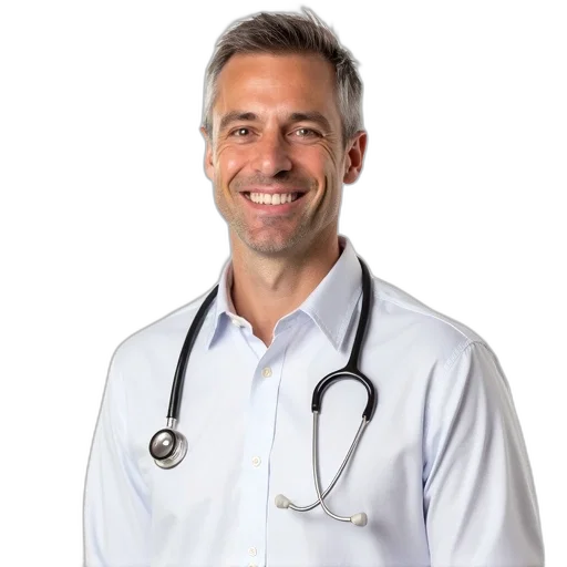 staff, smiling, man, short, hair, wearing, white, shirt transparent PNG cut-out