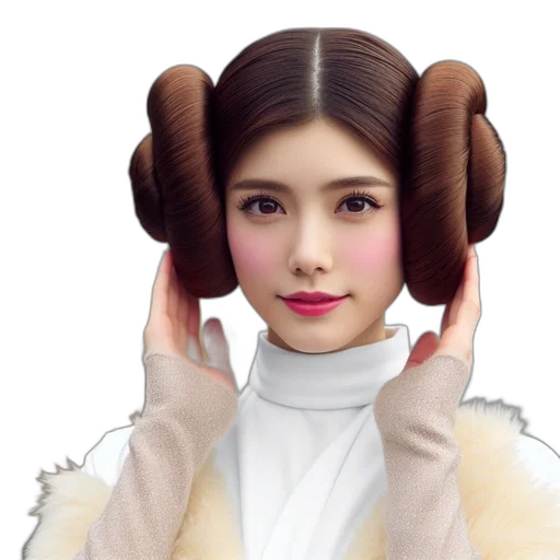 hair, photorealistic, anime, fantasy art, concept art, woman, hairstyle, resembling transparent PNG cut-out