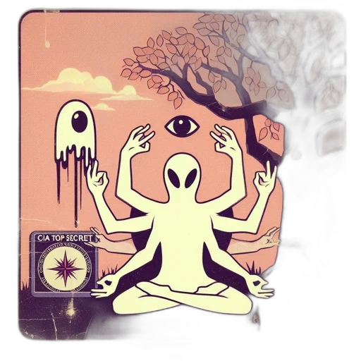 concept art, fantasy art, fog, fire, alien, humanoid, figure, sits transparent PNG cut-out