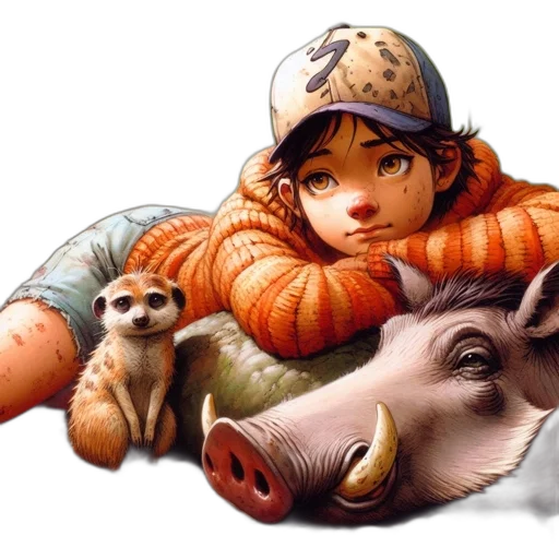animal, creature, hat, concept art, photorealistic, fantasy art, watercolor, forest transparent PNG cut-out