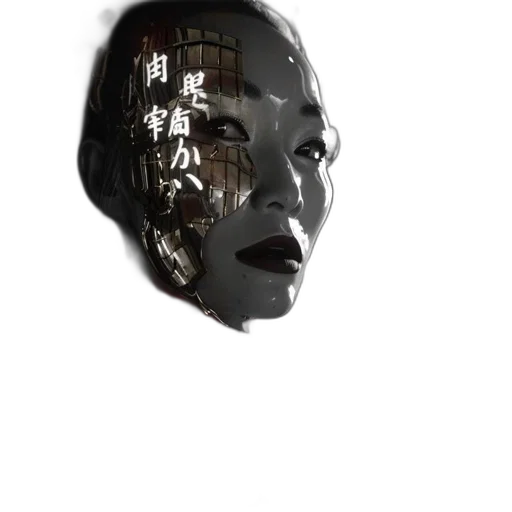 robot, face, mask, jewelry, 3d render, cyberpunk, photorealistic, concept art transparent PNG cut-out