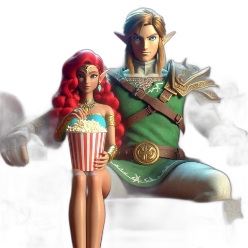 concept art, 3d render, fantasy art, comic book art, underwater, green, two, animated transparent PNG cut-out