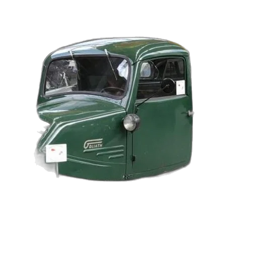 car, 3d render, photorealistic, green, truck, display, museum, setting transparent PNG cut-out