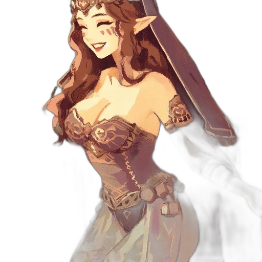 dress, crown, fantasy art, concept art, pixel art, watercolor, fire, golden transparent PNG cut-out