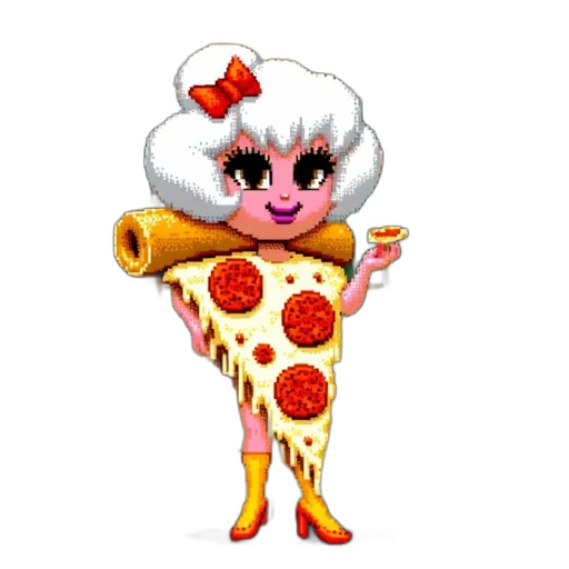 food, animal, staff, creature, pixel art, concept art, cartoon, 3d render transparent PNG cut-out