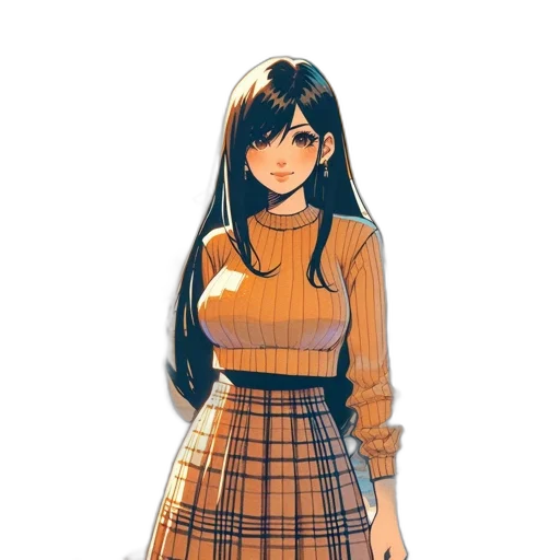 dress, jacket, face, staff, anime, pixel art, concept art, watercolor transparent PNG cut-out