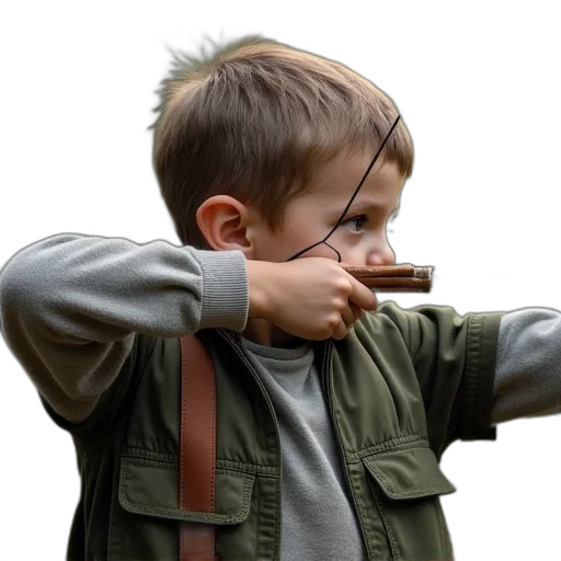weapon, staff, jacket, photorealistic transparent PNG cut-out