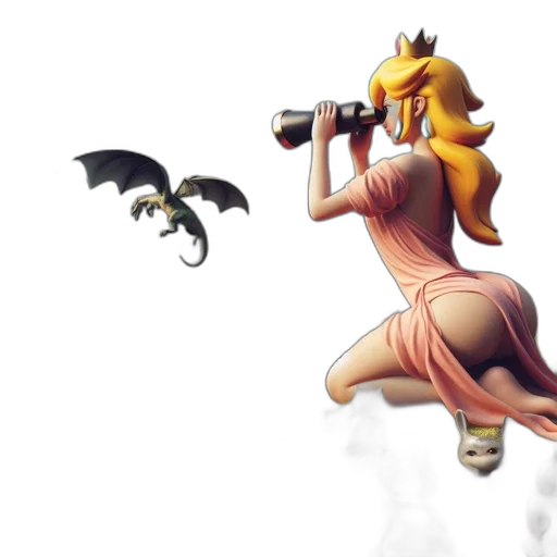 dragon, weapon, dress, staff, concept art, fantasy art, pixel art, 3d render transparent PNG cut-out