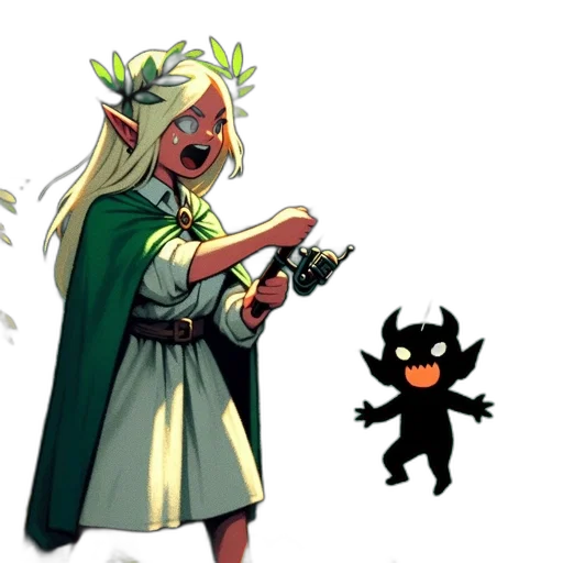 staff, concept art, comic book art, fantasy art, pixel art, fire, green, dark transparent PNG cut-out