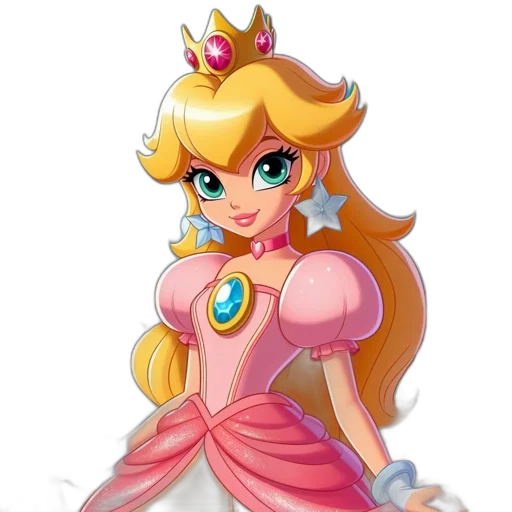 crown, dress, jewelry, staff, concept art, fantasy art, cartoon, 3d render transparent PNG cut-out