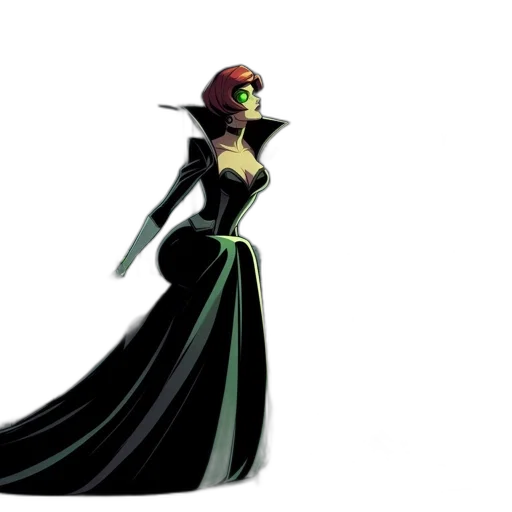 dress, concept art, comic book art, fantasy art, 3d render, green, dark, modern transparent PNG cut-out