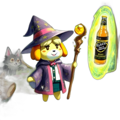 staff, bottle, concept art, 3d render, fantasy art, pixel art, magical, creature transparent PNG cut-out