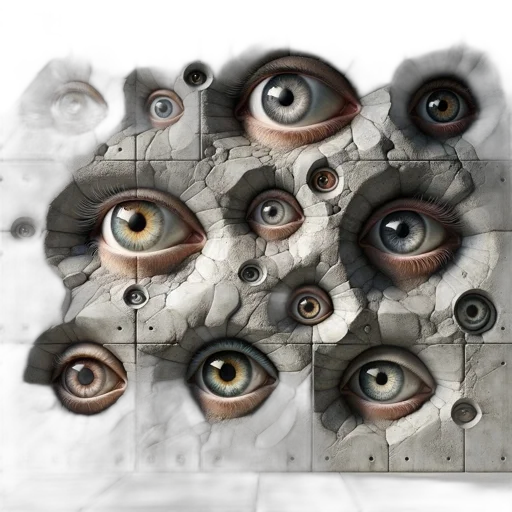 mask, face, robot, concept art, 3d render, photorealistic, array, varied transparent PNG cut-out