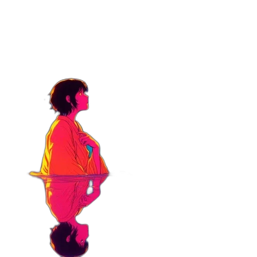 dress, staff, umbrella, sword, vaporwave, pixel art, concept art, 3d render transparent PNG cut-out