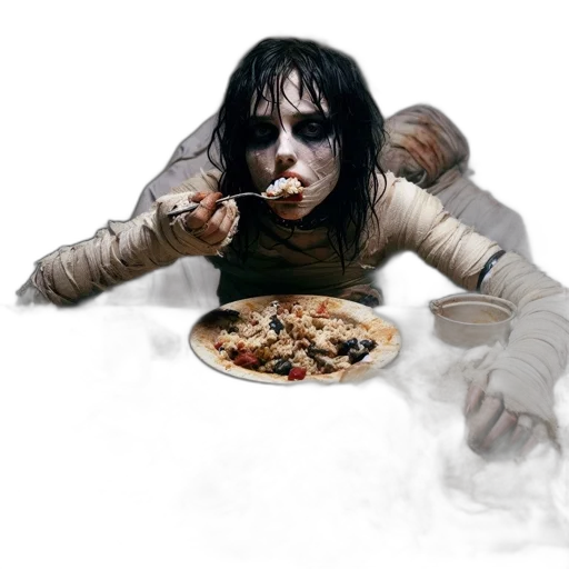 food, creature, concept art, photorealistic, 3d render, comic book art, fog, individual transparent PNG cut-out