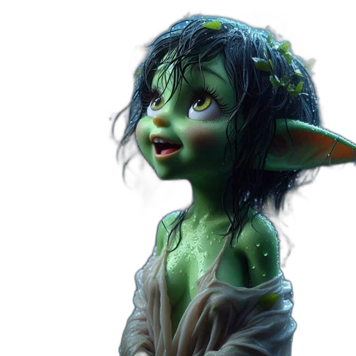 creature, fantasy art, 3d render, concept art, photorealistic, green, animated, likely transparent PNG cut-out