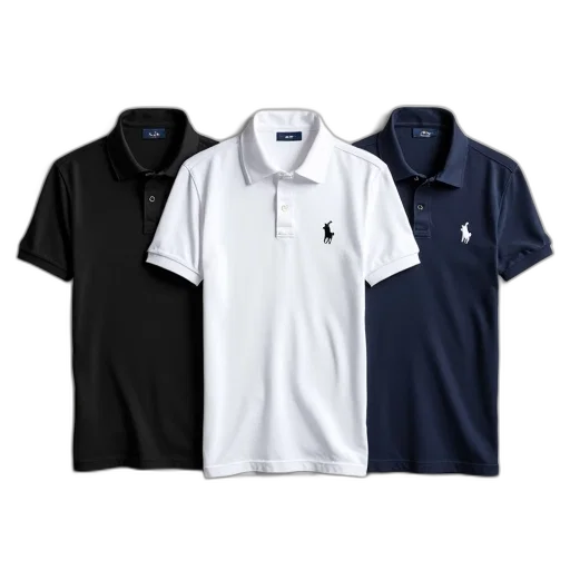 monochrome, collection, three, polo, shirts, different, colors, black transparent PNG cut-out