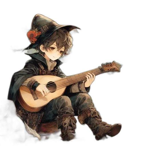 hat, mask, fantasy art, watercolor, concept art, pixel art, snow, animated transparent PNG cut-out
