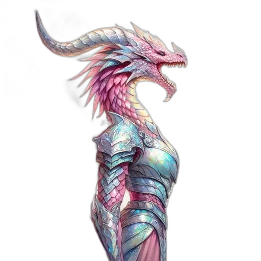 dragon, creature, dress, animal, fantasy art, concept art, vaporwave, pixel art transparent PNG cut-out