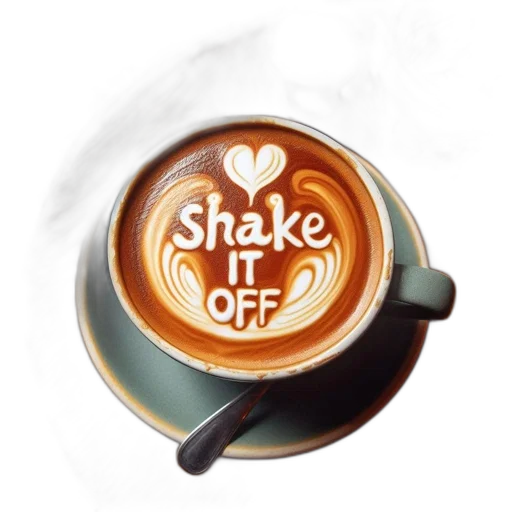 3d render, cup, coffee, frothy, design, reading, shake, off transparent PNG cut-out