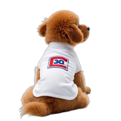 staff, jacket, brown, dog, white, shirt, featuring, red transparent PNG cut-out