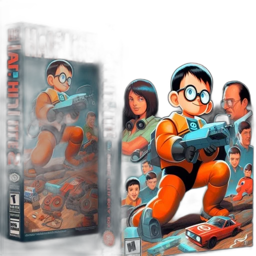 robot, 3d render, concept art, comic book art, cartoon, two, half-life, video transparent PNG cut-out