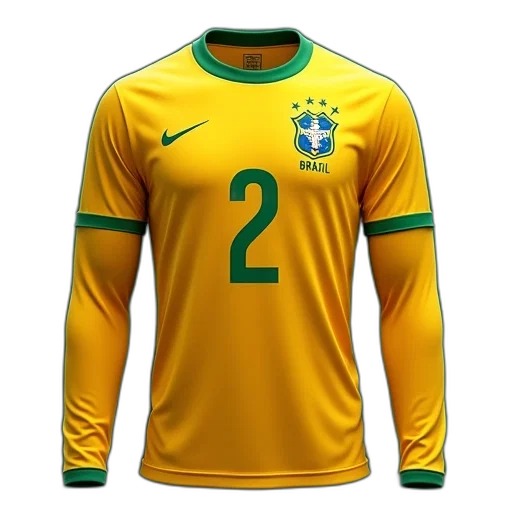 jacket, brazil, cauf, home, long, sleeves, soccer, jersey transparent PNG cut-out