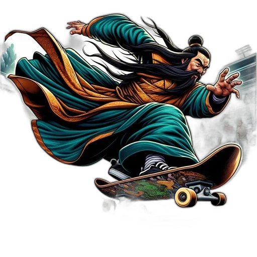 concept art, comic book art, fantasy art, cartoon, masterful, depiction, long-haired, man transparent PNG cut-out