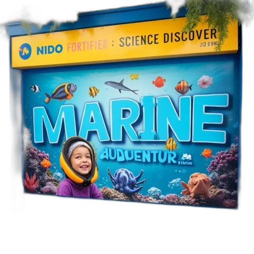 underwater, vibrant, advertisement, science, discovery, center, featuring, large transparent PNG cut-out