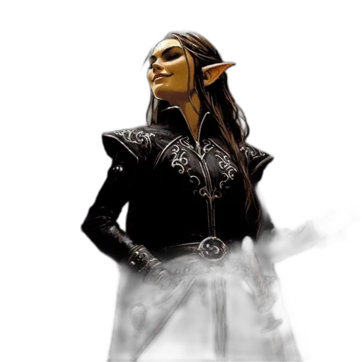 staff, fantasy art, concept art, 3d render, pixel art, dark, woman, pointed transparent PNG cut-out