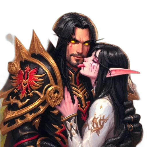 fantasy art, concept art, pixel art, comic book art, two, elf-like, characters, man transparent PNG cut-out