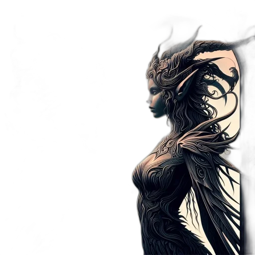 mask, dragon, creature, dress, comic book art, concept art, fantasy art, 3d render transparent PNG cut-out