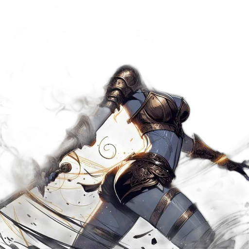 sword, weapon, concept art, fantasy art, comic book art, photorealistic, golden, monochrome transparent PNG cut-out