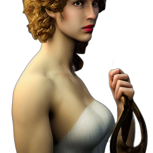 hair, jewelry, staff, dress transparent PNG cut-out
